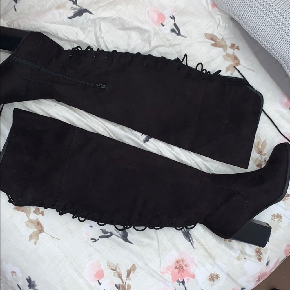 Charlotte Russe Black Over the Knee Boots Size 9